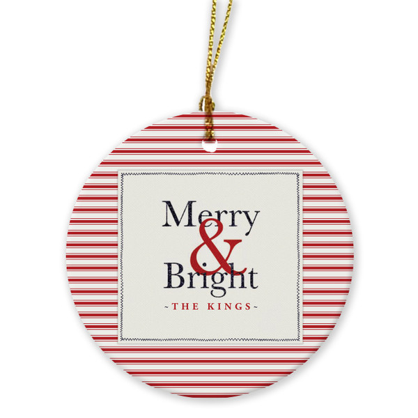 ornaments - merry & bright red