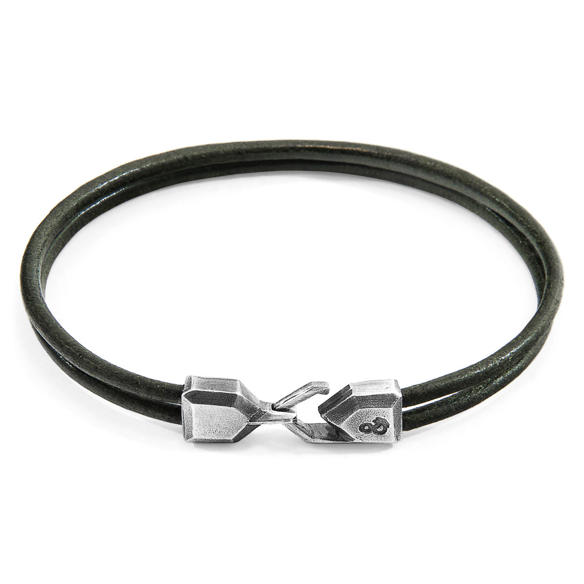 Racing Green Cromer Silver and Round Leather Bracelet