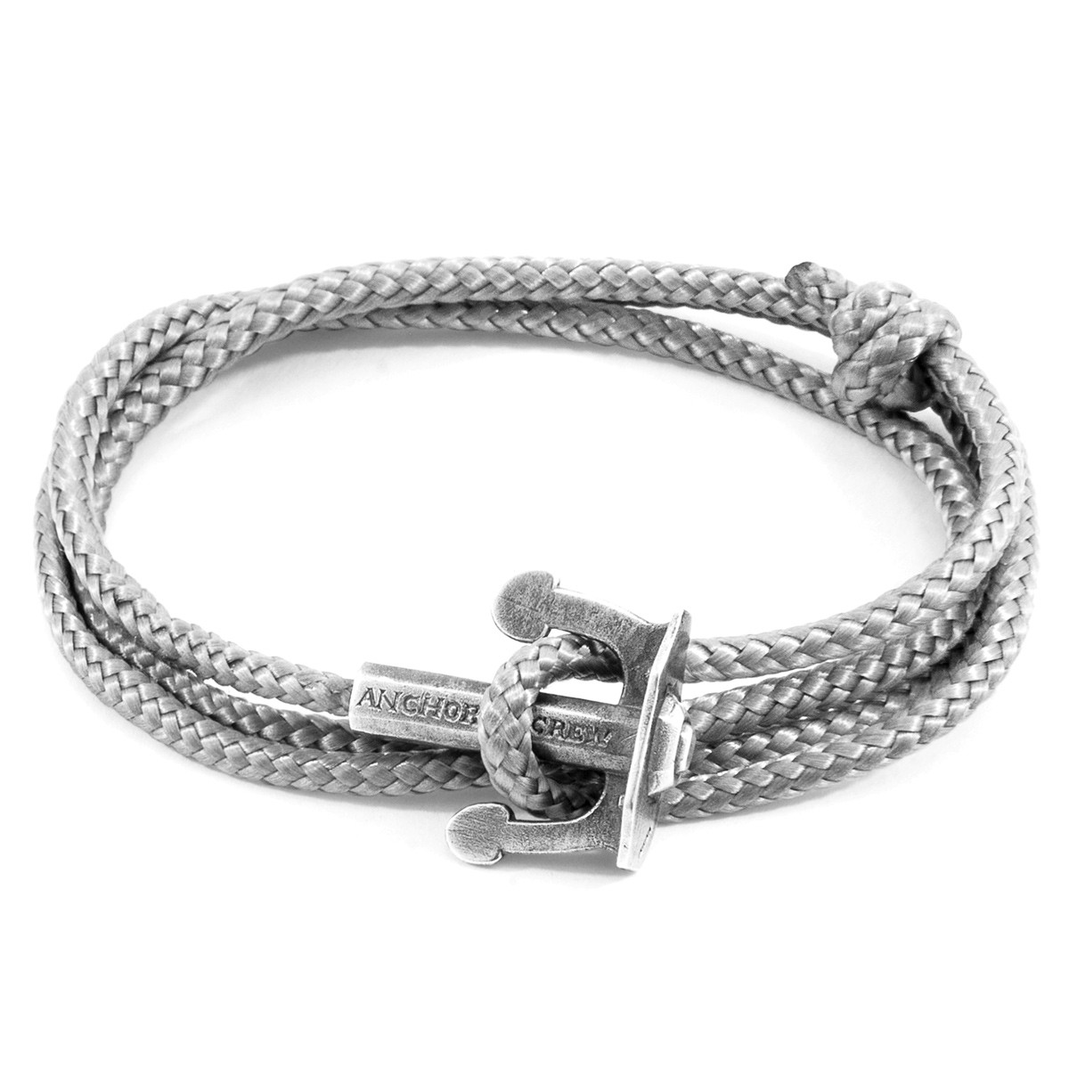 Classic Grey Union Anchor Silver and Rope Bracelet