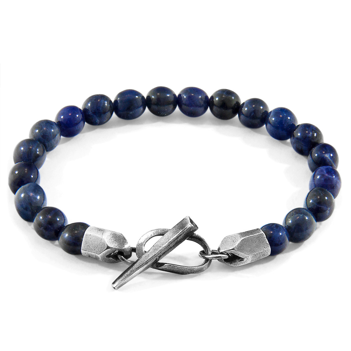 Blue Sodalite Tinago Silver and Stone Beaded Bracelet