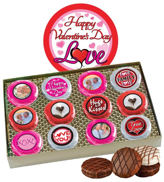 12pc valentines day chocolate oreo custom photo cookie box
