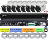 8CH NVR 16xPOE plus 8xNON-POE 8MP/5MP/4MP H.265,HDMI 4K Output, 8x5MP H.265 POE Weatherproof VandalProof Bullet IP Cameras 4TB HDD