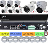 16CH NVR 8 PoE Ports 8 NON-PoE , 4TB HDD , 4xBullet 4xDome