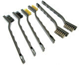 6pc 175mm Mini Wire Brush Set-Nylon,Brass & Steel Tz  BR009  New