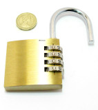 50mm 4 Tumbler Brass Combination Padlock LK022  New Gates, Suitcases Etc