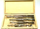 4pc Mortice Drill Set 6,10,13 & 16mm In Wood Box Carpentry Woodworking TZ DR164