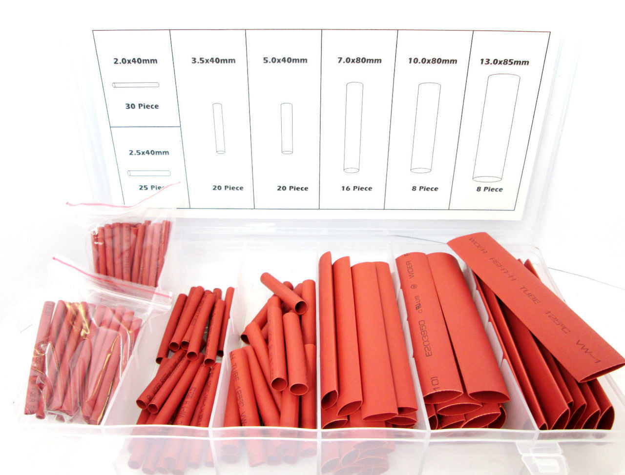 127pc Heat Shrink Tubing Assortment Kit / set Garages. Workshops Fishing EL119