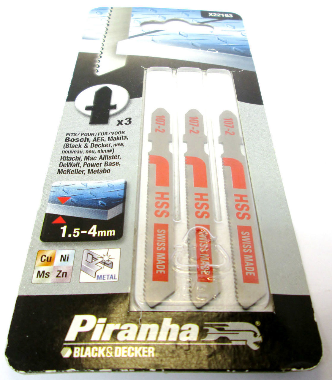 Piranha Black & Decker Jigsaw Blades For Metal 3 x 50MM X22023 New