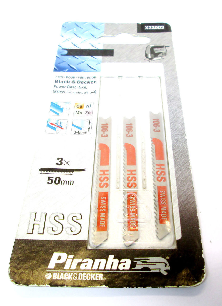 Piranha Black Decker Jigsaw Blades For Metal 3 x 50MM X22003 New