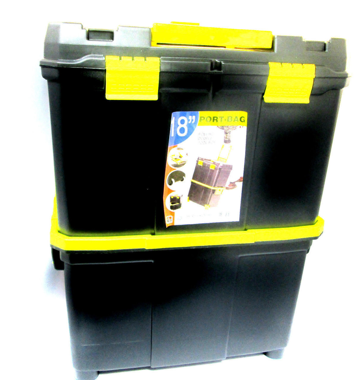 18" Mobile Organiser / Double Toolbox With Inner Tray TZ TB088 New