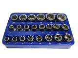 US PRO 22pc Superlock 3/8" 1/4" Metric Shallow Socket Set Cr-V NEW 1398