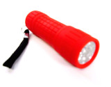9 LED Red Soft Grip Torch Flashlight Camping Lighting Lamp Tools 81339C