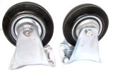 4" (100mm) Rubber Fixed Castor Wheels Trolley Furniture Casters (2 Pack) RM008
