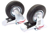 5" (125mm) Rubber Swivel With Brake Castor Wheels Trolley Caster (2 Pack) RM013