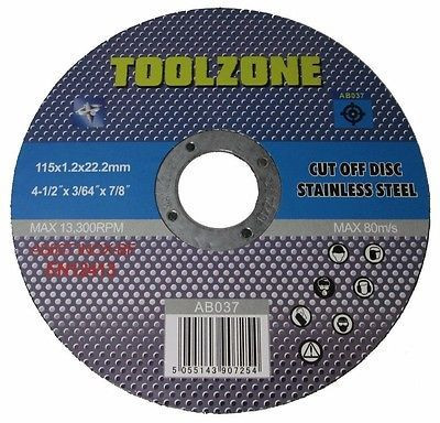 25 Pack Stainless Steel Cutting Discs 115 x 1.2 x 22.2mm Angle Grinder AB037