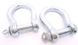 16mm Galvanised Steel Bow Shackles D Dee Shackle Chain Connector Towing Set of 2