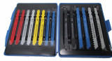 14pc Jigsaw Blade Set T Shank Bosch Fit JigSaw Metal Plastic Wood Blades In Case