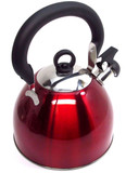 2.5L Stainless Steel Whistling Kettle Red Camping Caravanning Kettles 11125C