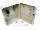  Metal Key Cabinet Safe Case Security Locking Storage Box Holds 20 Keys Hooks