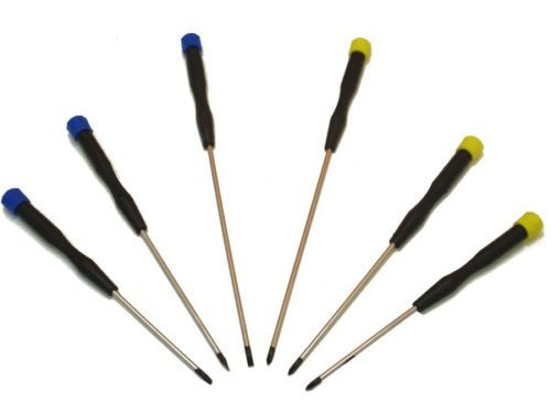 Hand ToolsScrewdrivers6 Piece Colour Coded Long Precision Screwdriver Set Philips Slotted SD213