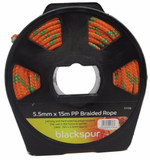 BLACKSPUR 5.5mm x 15m Strong PP Braided Rope On Reel  Mower Generator Cord