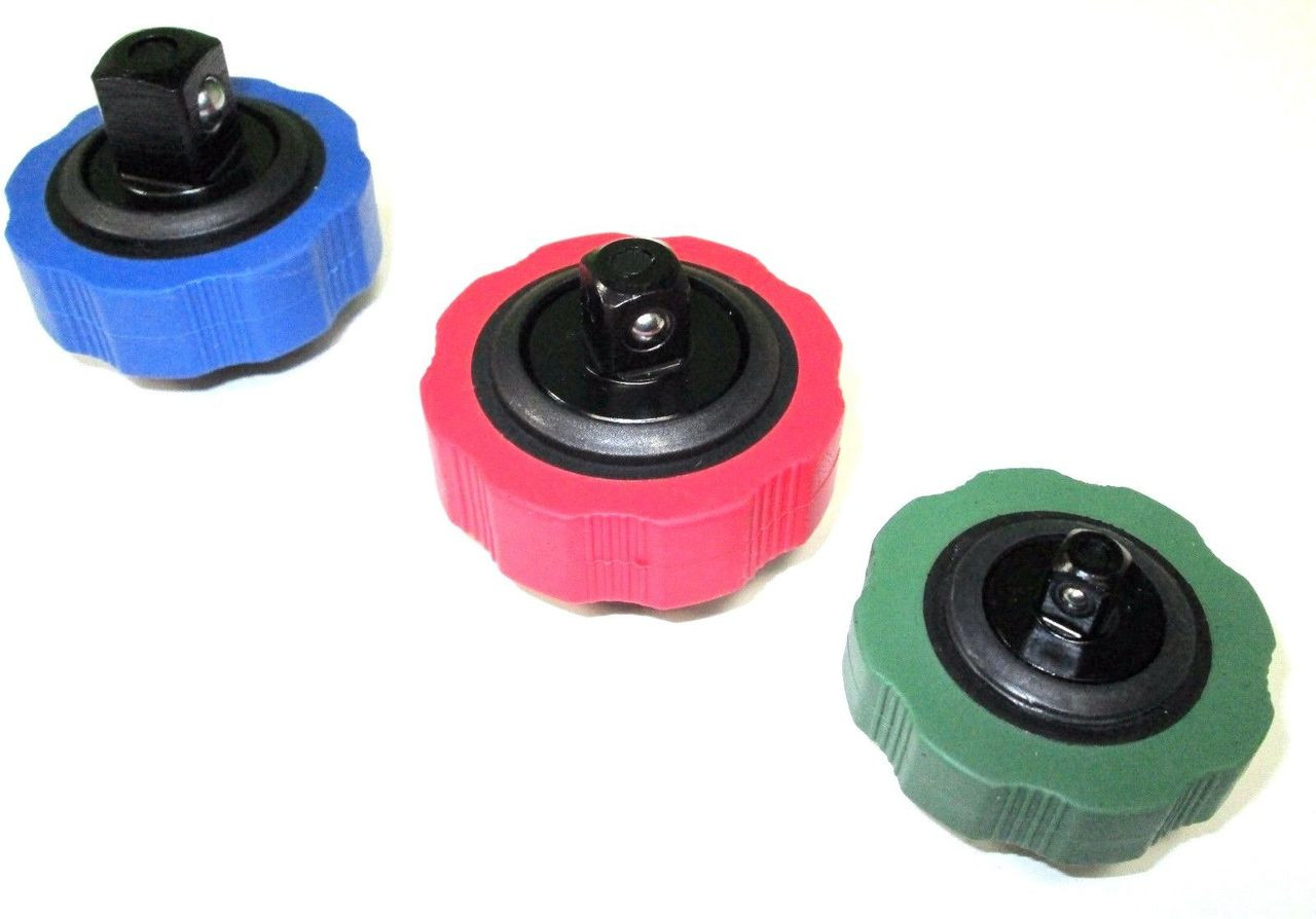 3pc Palm Thumb Wheel Ratchets Wrench Socket Adaptor Set 1/4" 3/8" & 1/2" Dr 4146 