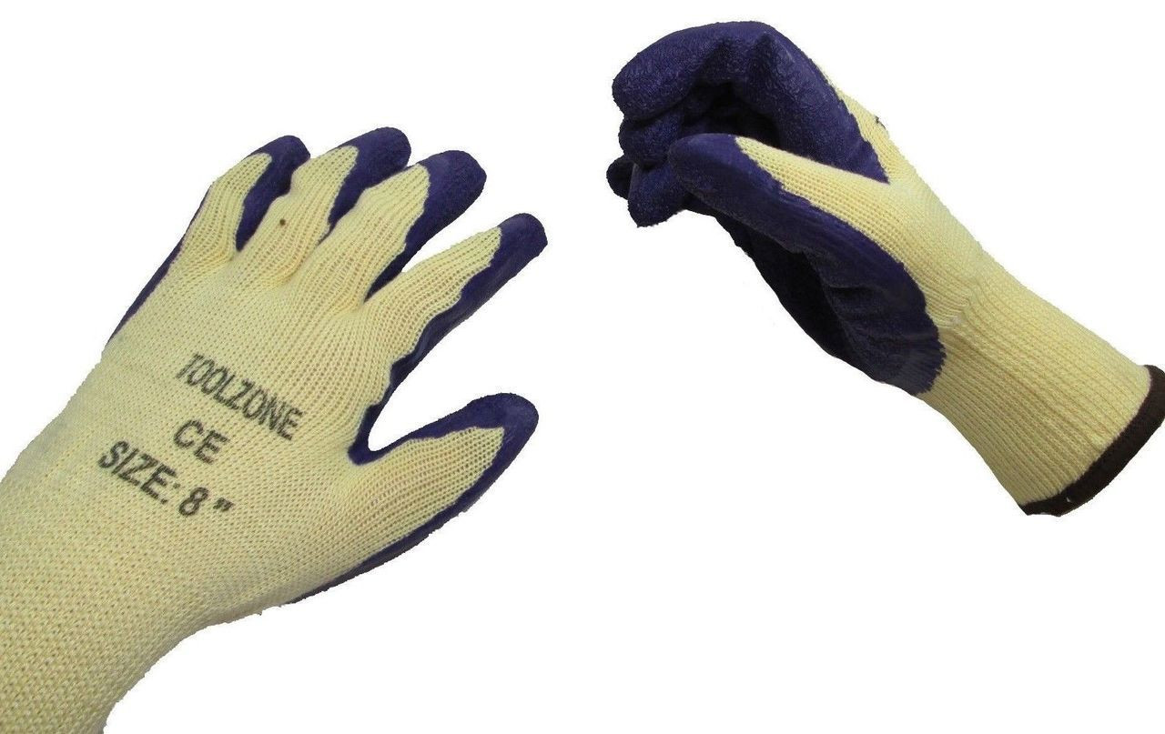 Ladies 8" Small Latex Dipped Gardening Work Gloves Purple S 3/5/10 Pack GL038