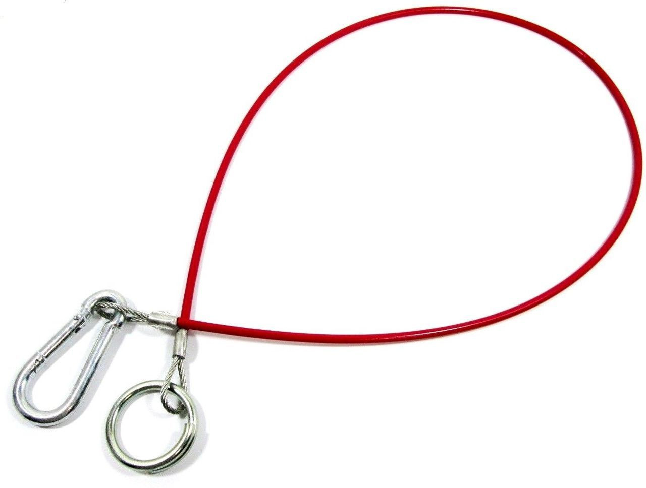 Red PVC Coated Break Away Cable, Hook & Ring Trailer Safety Towing Brake x2 GBC1