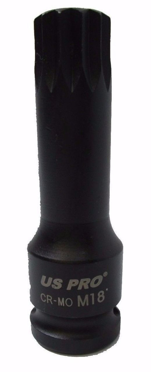 M18 x 78mm 1/2" Drive Extra Long Impact Spline Socket For VAG Bergen 1457