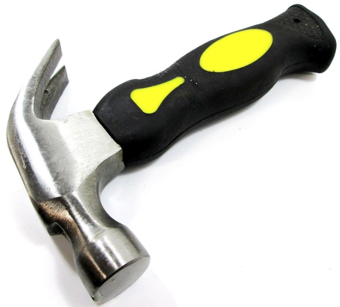 Mini Claw Hammer Stubby 10oz Magnetic Head Soft Grip Nail Puller Finger HM155