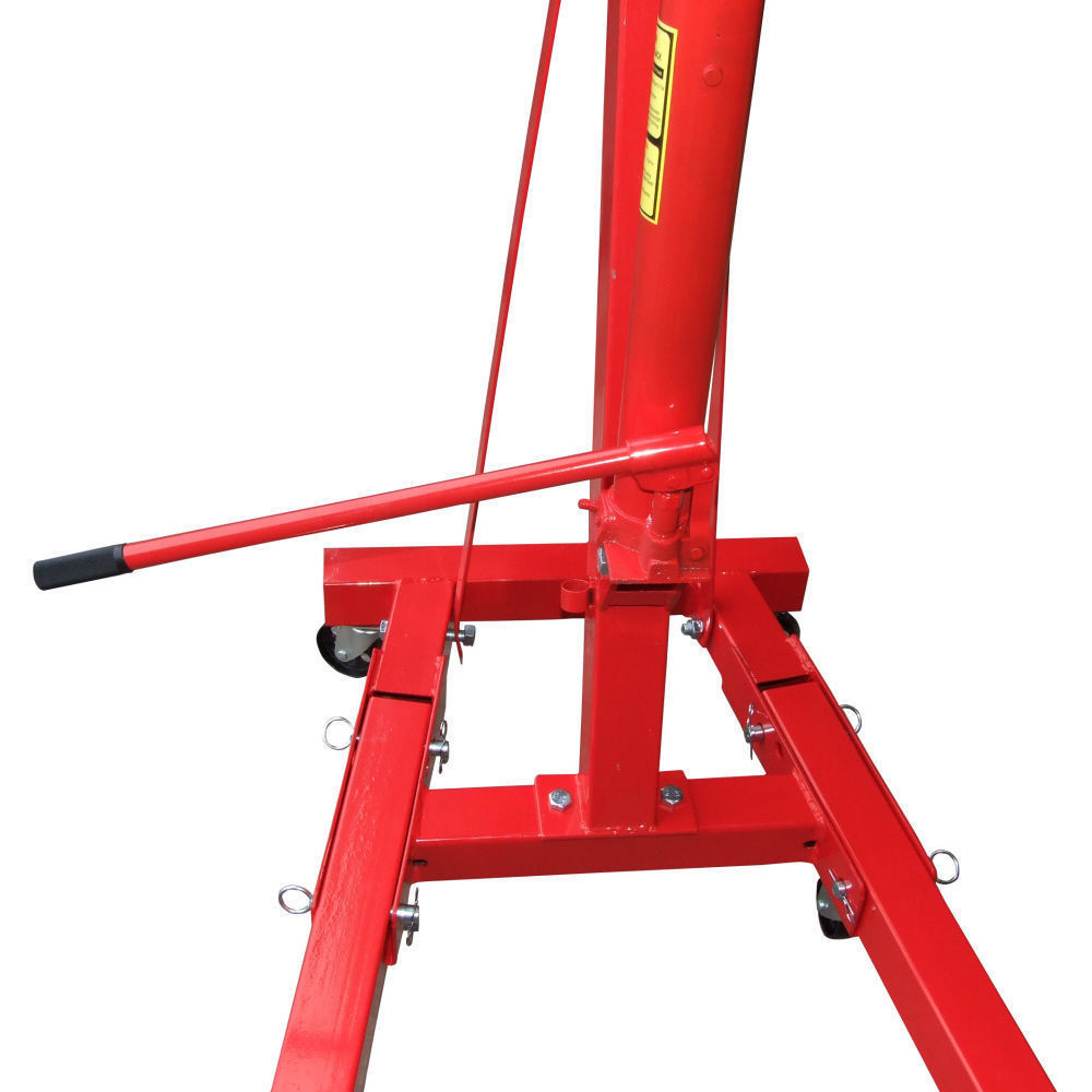 Red Warmiehomy 2 Ton Hydraulic Folding Engine Crane Stand Hoist Lift Jack with Wheels Workshop Hydraulic Use 
