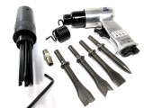 Air Hammer Descaler Needle Gun Tool Kit Paint & Rust Remover 19 Pin 4 x Chisels