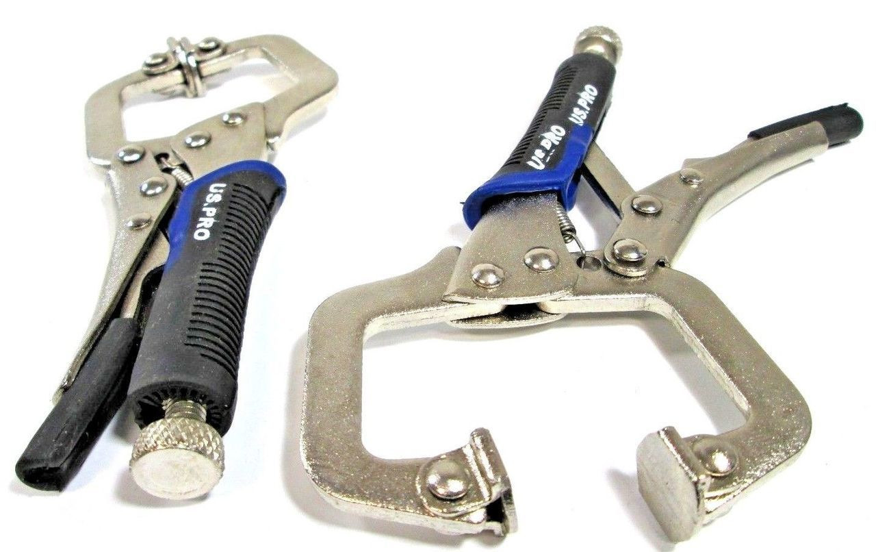  2pc 5" Mini Locking C-Clamp Plier Set Mole Grips Welding US PRO