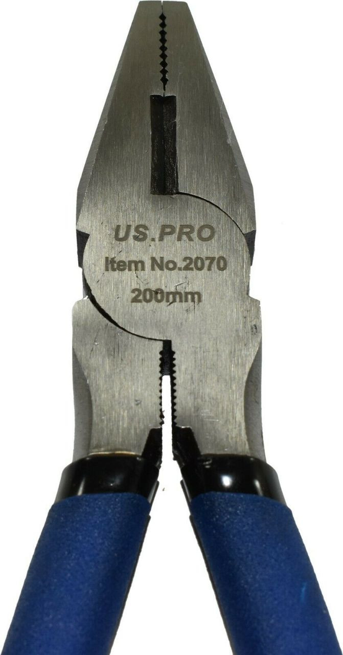 US PRO 3pc Professional 8" Plier Set Combination Side Cutters and Long Nose 2070 
