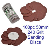 Vewerk 100 Pack 2" (50mm) Sanding Grinding Abrasive Pad 240 Grit Discs 8179