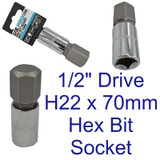  US PRO 1/2" Inch Drive Hex Allen Bit Socket 22mm H22 x 70mm 3398