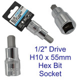 US PRO 1/2" Inch Drive Hex Allen Bit Socket 10mm H10 x 55mm 3308