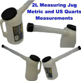 Plastic Measuring Jug 2L and Flexible Spout Litre and Quarts Water Petrol Diesel