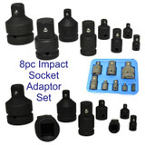 8pc Impact Converter Reducer Adaptor Socket 1/4 3/8 1/2 3/4 1 Inch Drives SOC011