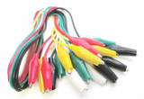 Crocodile Electric Test Leads 10pc Coloured Cable Wire Double End Jumper Clip