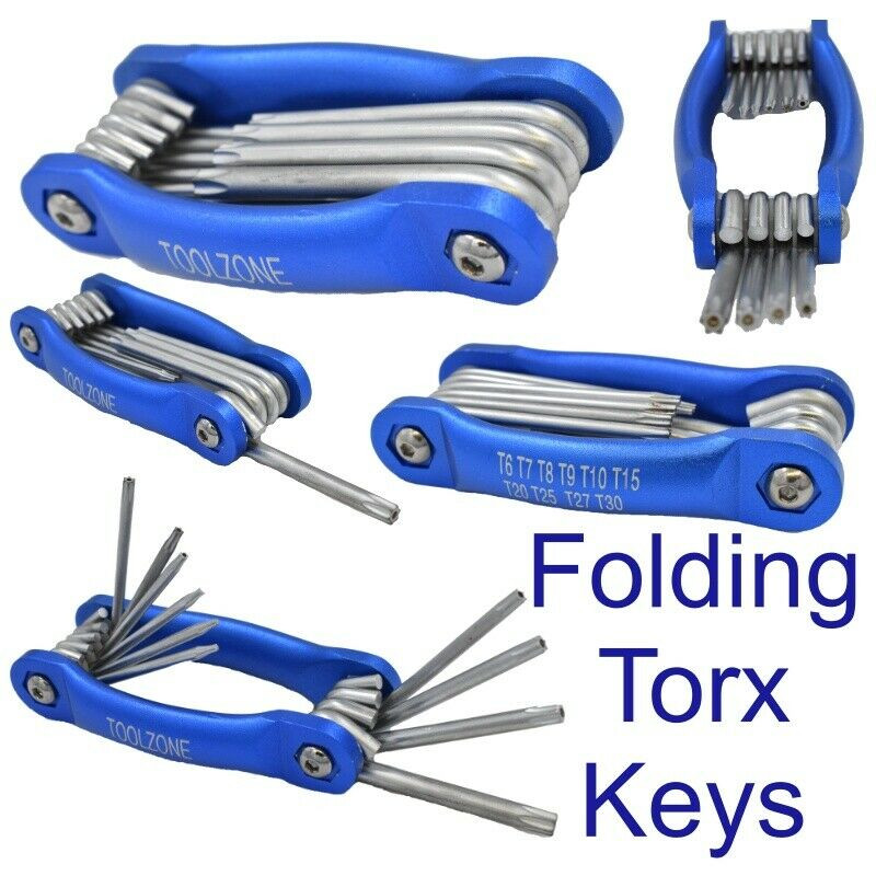 Folding Torx Star Key 10pc Set Tamper Proof Tamperproof Security Torks SD087 