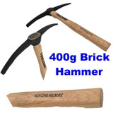 Double Ended Brick Hammer Hickory Handle 400g Pick Stone Masons Masonry HM026