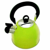 2.5L Stainless Steel Whistling Kettle Lime Green Camping Caravanning Kettles
