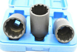 Hub Nut Impact Sockets 1/2 Inch Drive 3pc Set 30mm 32mm 36mm SOC014