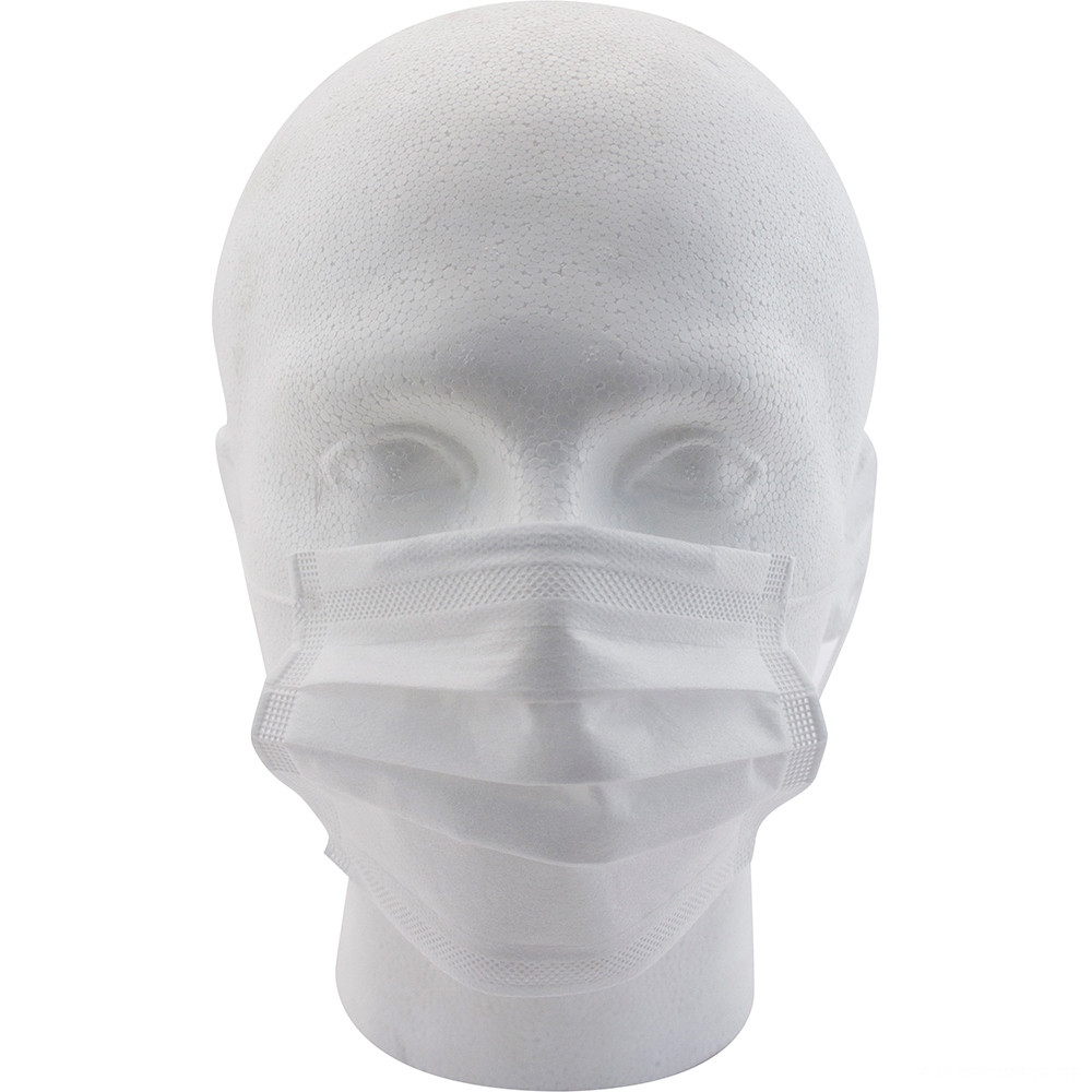Adult 10 pack disposable face masks front view on dummy PPE006