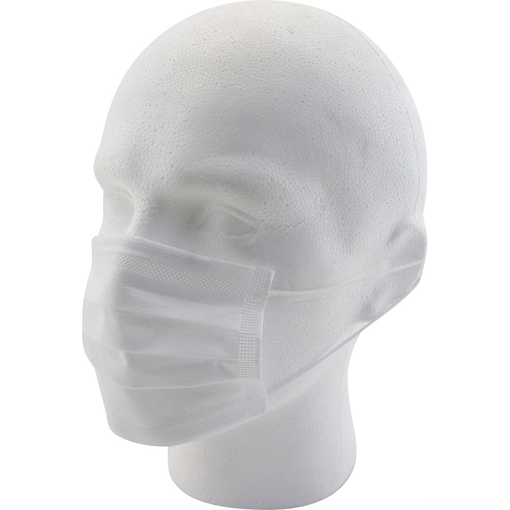 Adult disposable face mask on dummy side view PPE005