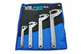 Adjustable Pin Wrench Spanners Set 4pc Spanner 3/4 Inch -7/10 Inch US PRO 6818