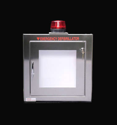 Stainless Steel AED Wall Cabinet with Alarm and Strobe