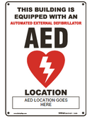 Customized AED location sign.