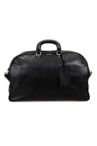 [Sample] Sodling, black leather duffle bag